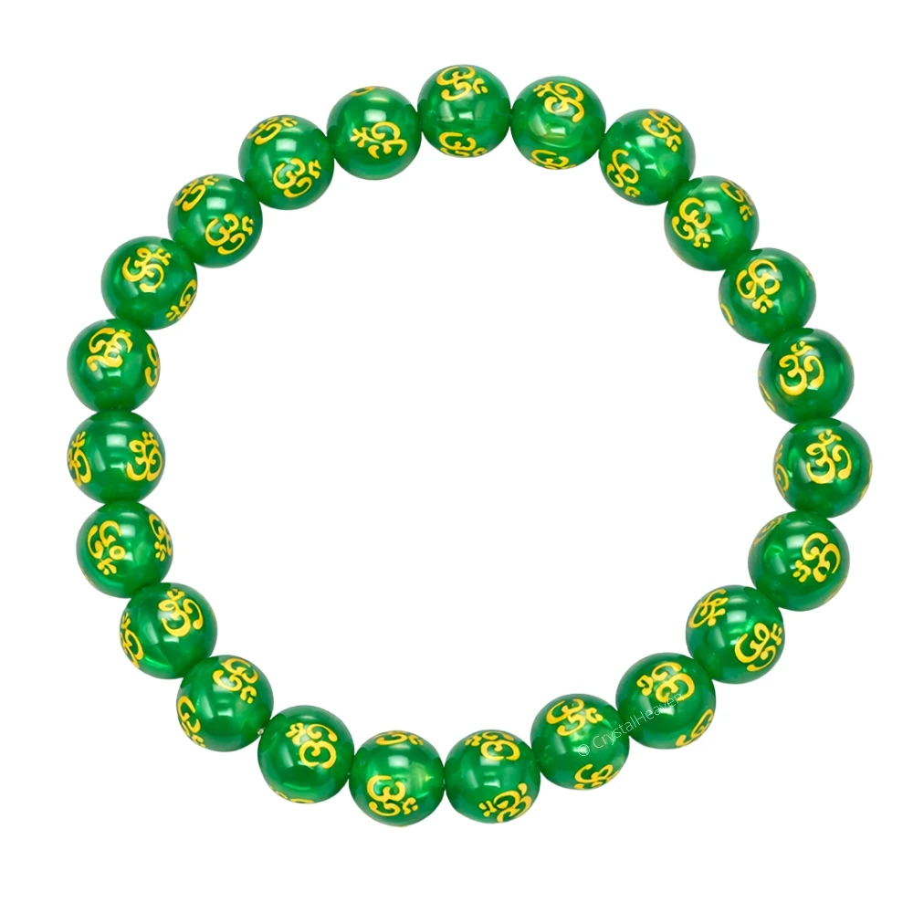 Green Agate OM Bracelet (Elastic)