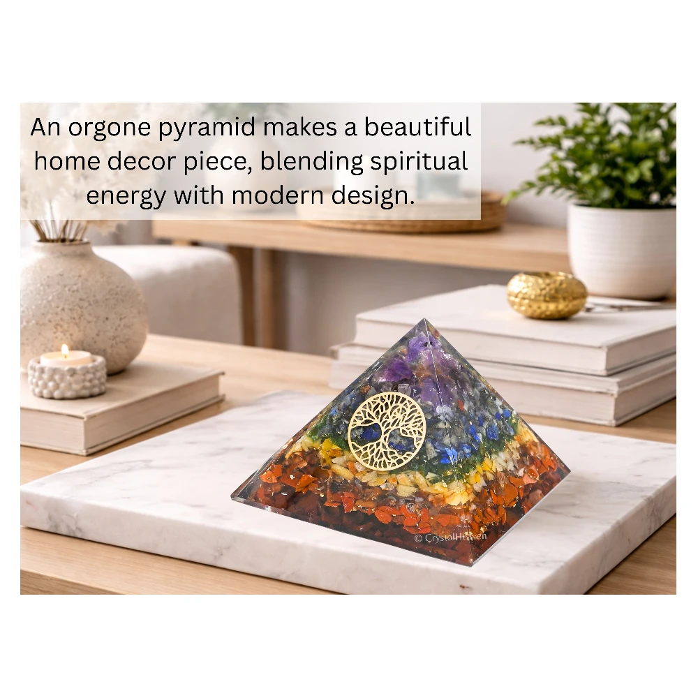 7 Chakra Orgone Pyramid (Small Tree Of Life)