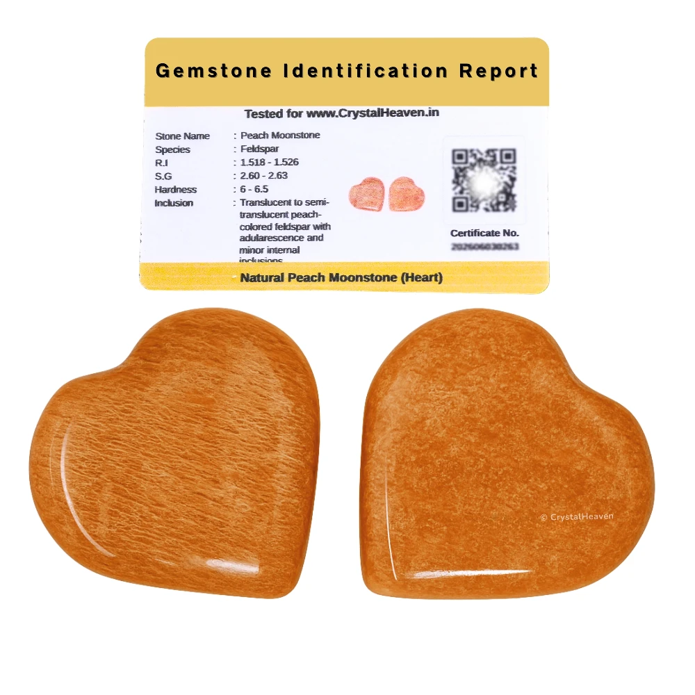 Peach Moonstone Mini Heart (Pack of 2)