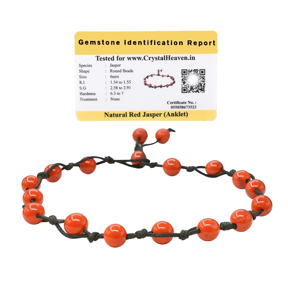 Red Jasper Anklet (Hand Knotted)