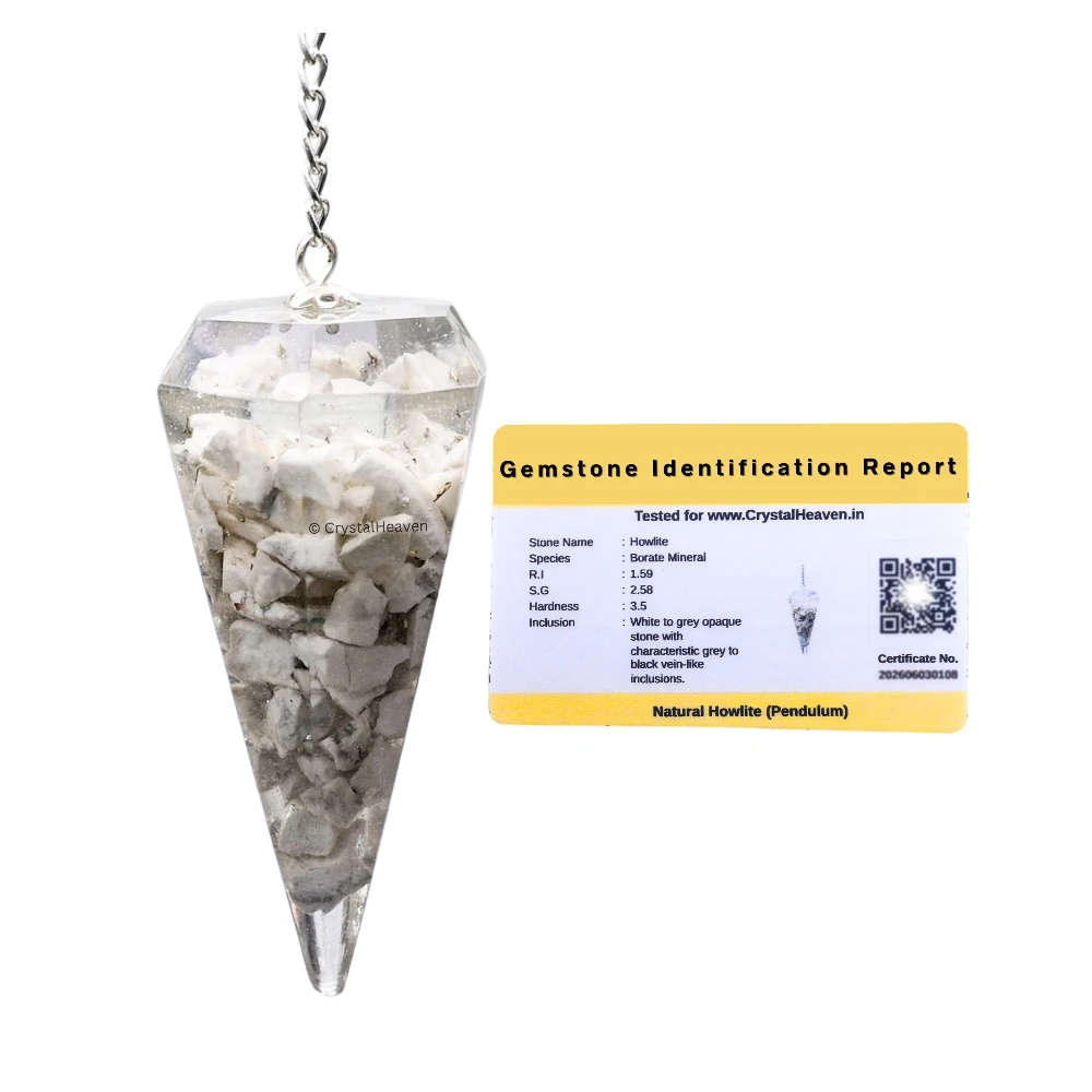 Howlite Crystal Orgone Pendulum