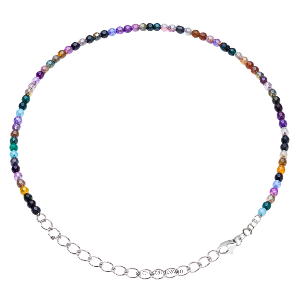 Mix Disco Bracelets - 2mm Faceted Beads (Silver)