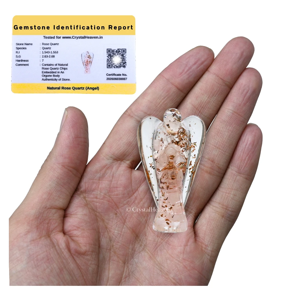 Rose Quartz Crystal Orgone Angel (2 Inch)
