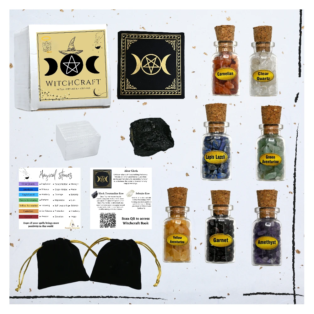 Spell Jars Kit for Witchcraft Supplies - Premium Set of 11