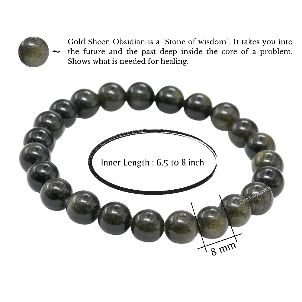 Gold Sheen Obsidian Bracelet (Elastic)