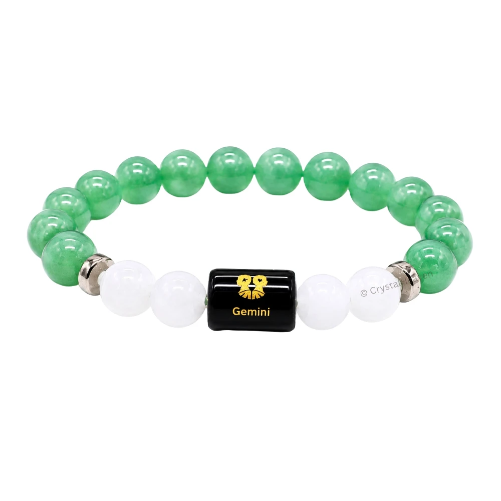 Gemini Bracelet (मिथुन राशि) - Green Aventurine & Milky Quartz (Only Bracelet)