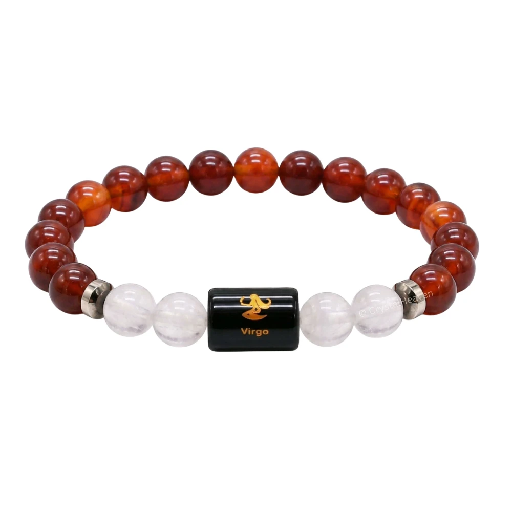 Virgo Bracelet (कन्या राशि) - Carnelian & Milky Quartz (Only Bracelet)