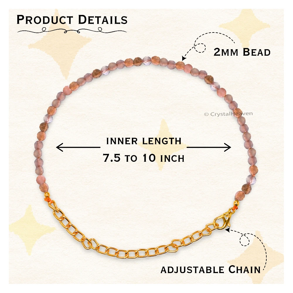 Golden Moonstone Bracelets - 2mm Faceted Beads (Gold)
