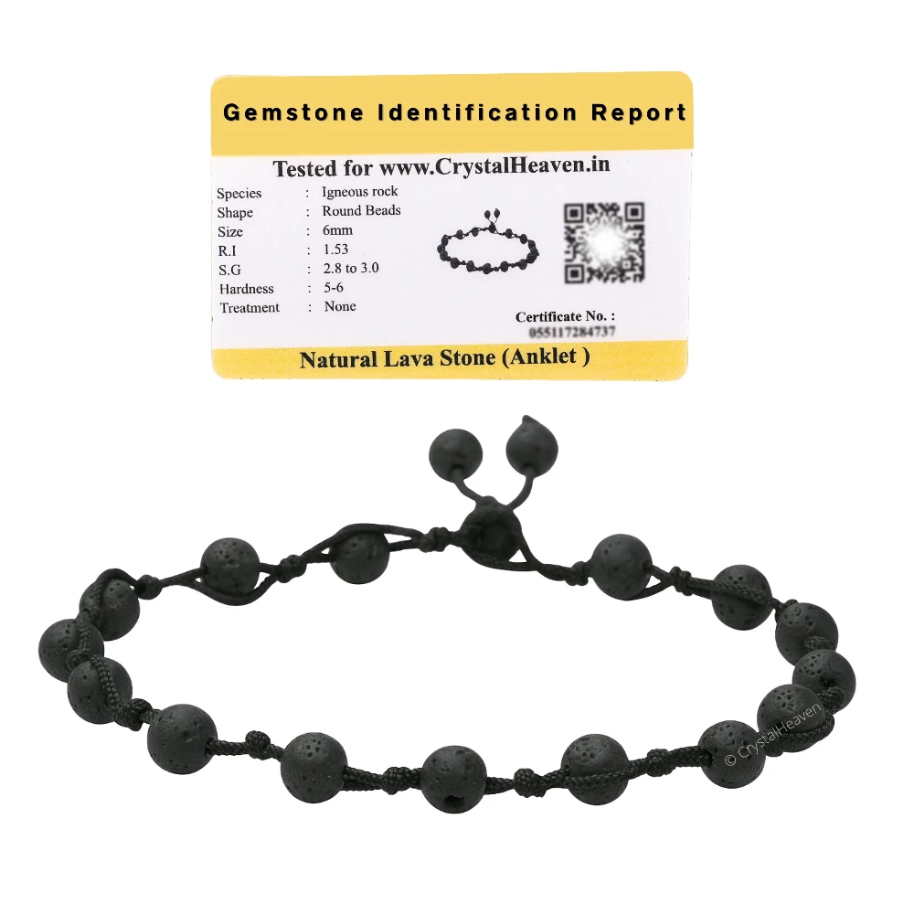 Lava Stone Anklet (Hand Knotted)