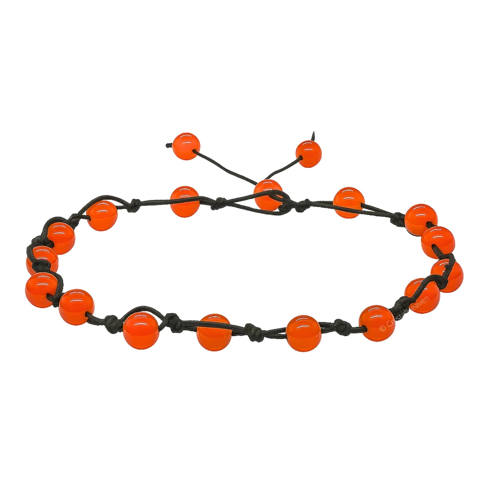 Carnelian Anklet (Hand Knotted)