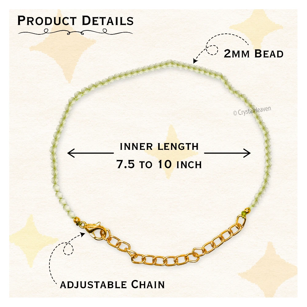 Prehnite Bracelets - 2mm Faceted Beads (Gold)
