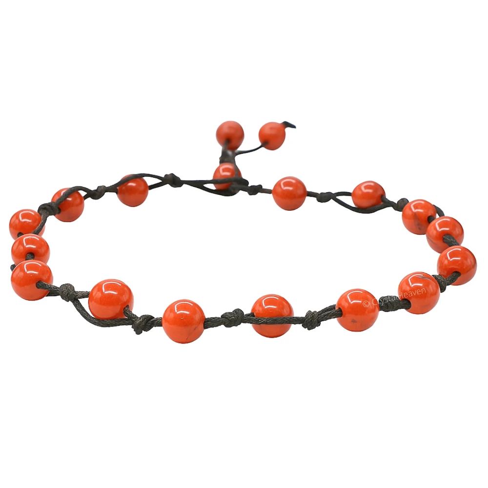 Red Jasper Anklet (Hand Knotted)