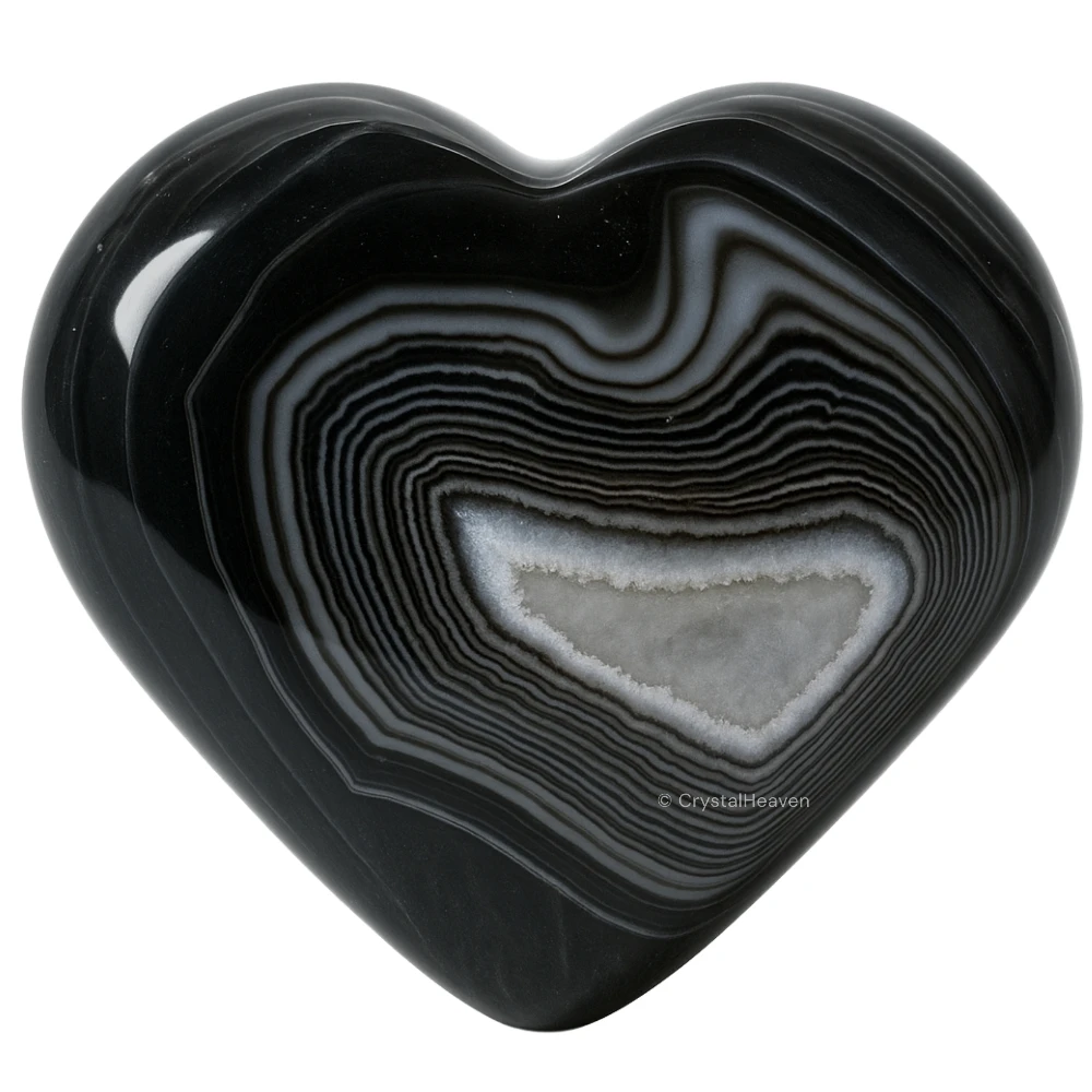 Black Onyx Agate Heart