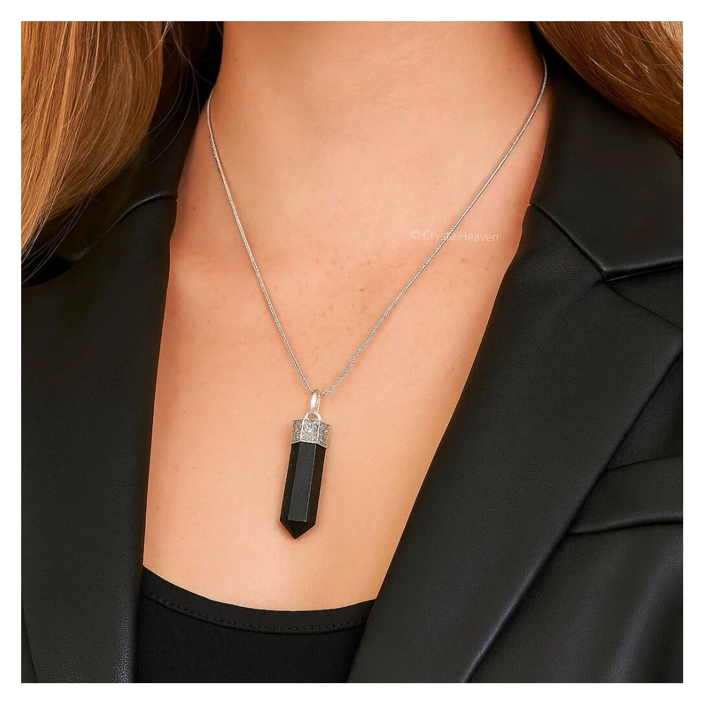 Blue Aventurine Necklace - Pencil Point (Silver)