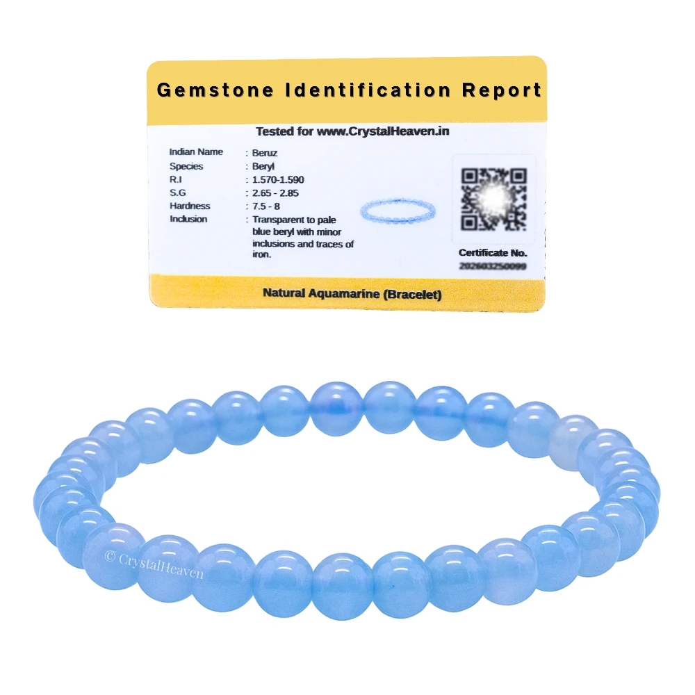 Aquamarine Healing Crystal Bracelets - 6mm Beads