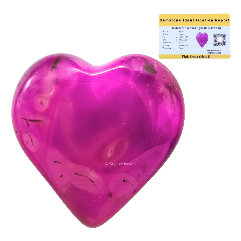Pink Onyx Agate Heart