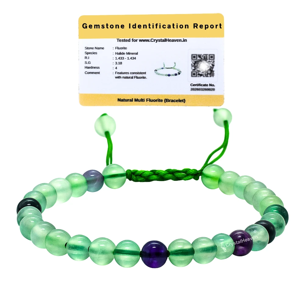 Multi Fluorite Healing Crystal Bracelets - 6mm Beads (Adjustable)