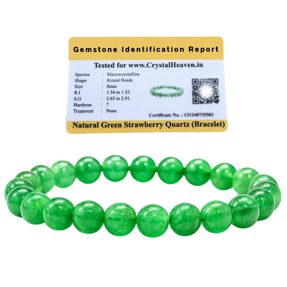 Green Strawberry Quartz Bracelet (Elastic)