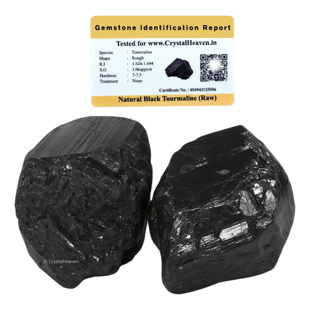 Raw Black Tourmaline Crystals (2 Pieces)