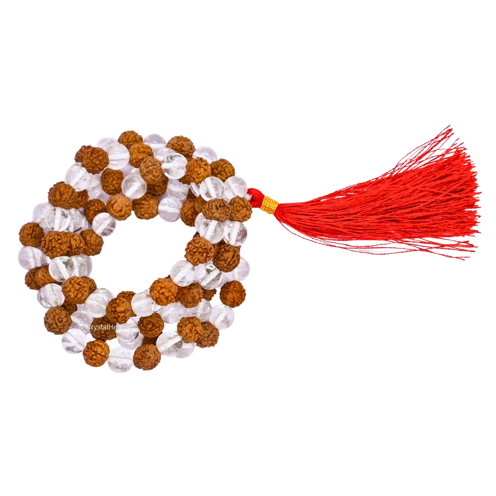 Original Rudraksha Sphatik Mala (Without Knot)