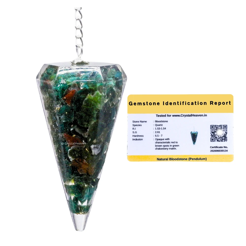 Bloodstone Crystal Orgone Pendulum