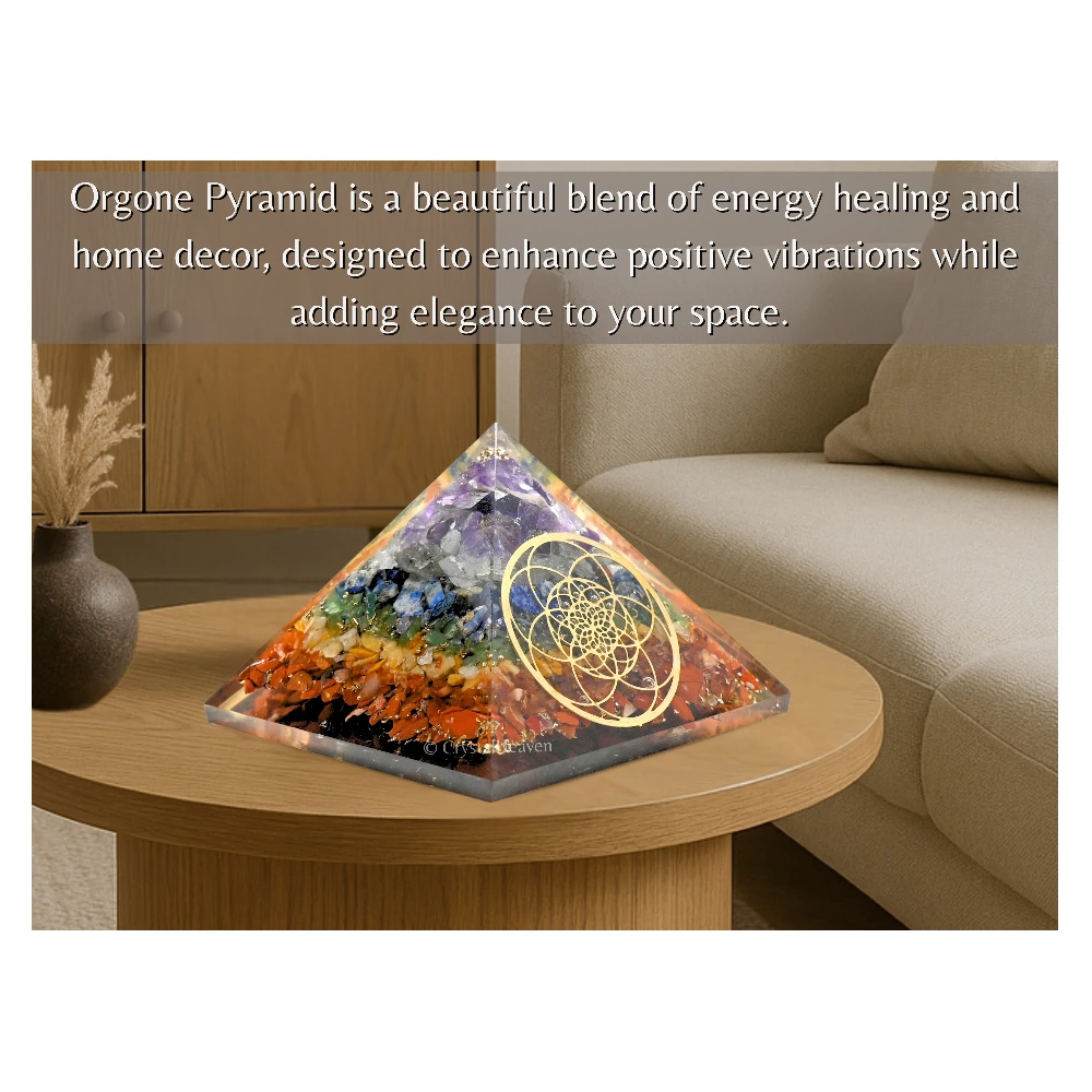 7 Chakra Orgone Pyramid (Seed Of Life)