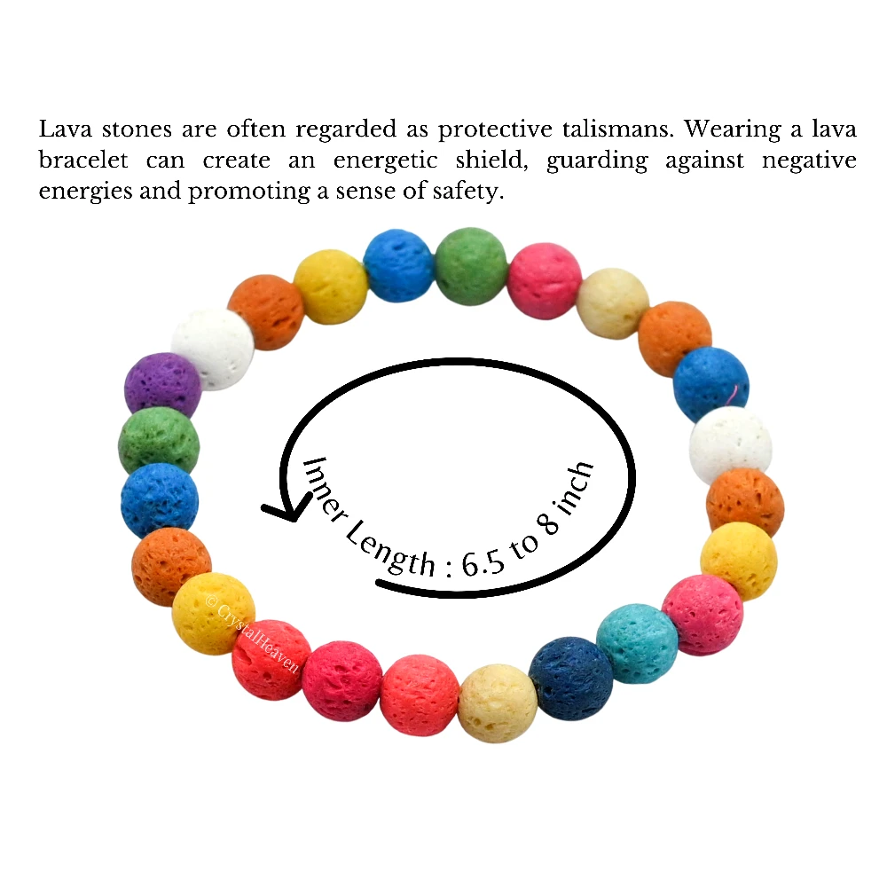 Multi Lava Stone Bracelet (Elastic)