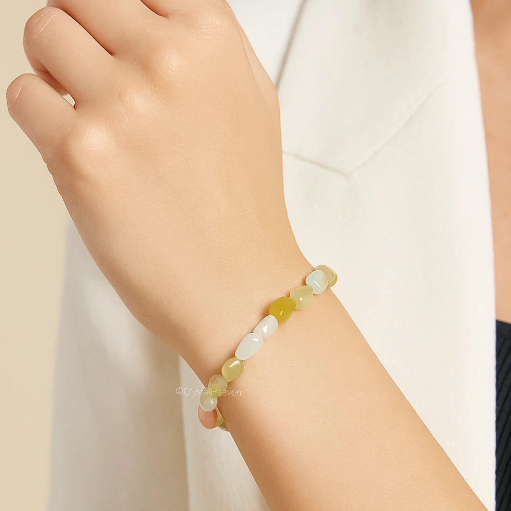 White Moonstone Tumbled Bracelet (Elastic)