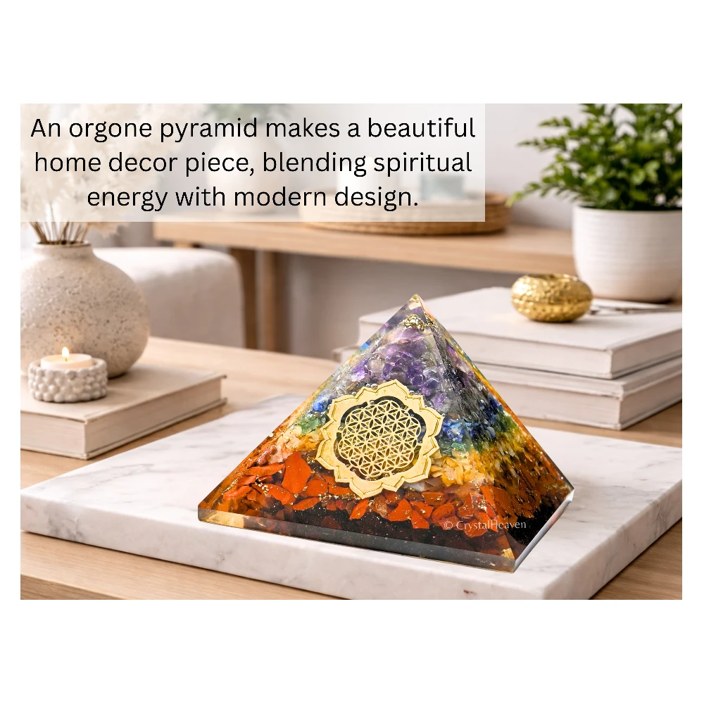 7 Chakra Orgone Pyramid (Lotus Flower Of Life)