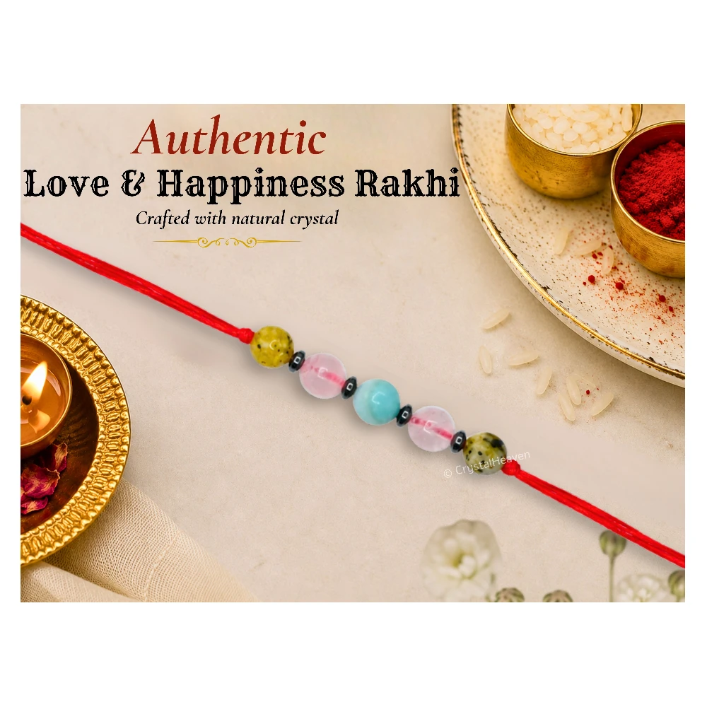 Love and Happiness Rakhi for Brother (Set of 2)