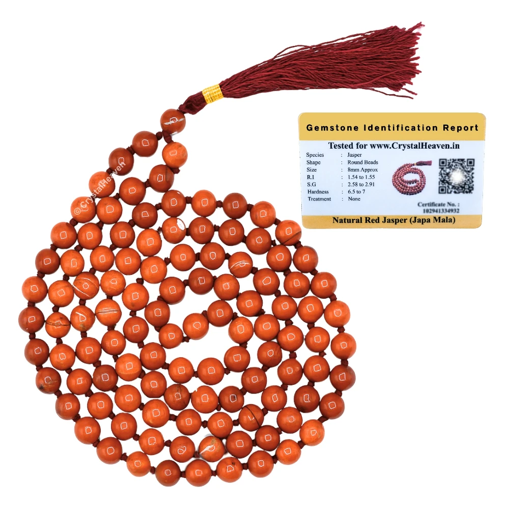 Red Jasper Japa Mala (Hand Knotted)