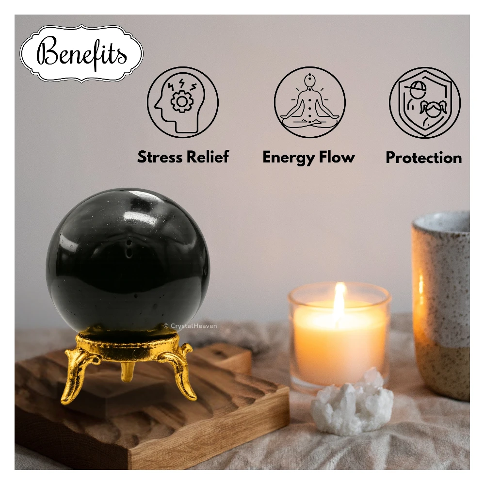 Black Tourmaline Sphere (1.5 Inch)