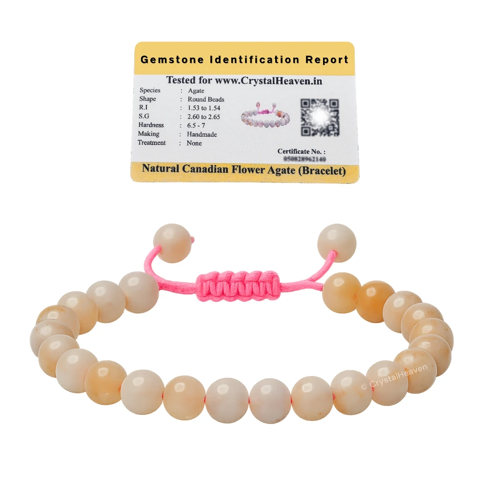 Canadian Flower Agate Bracelet (Adjustable)