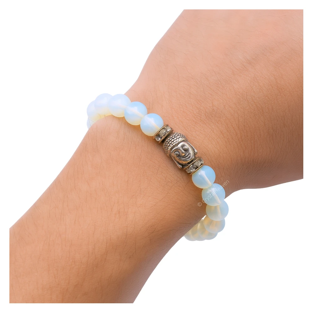 Opalite with Buddha Bracelet (Elastic)