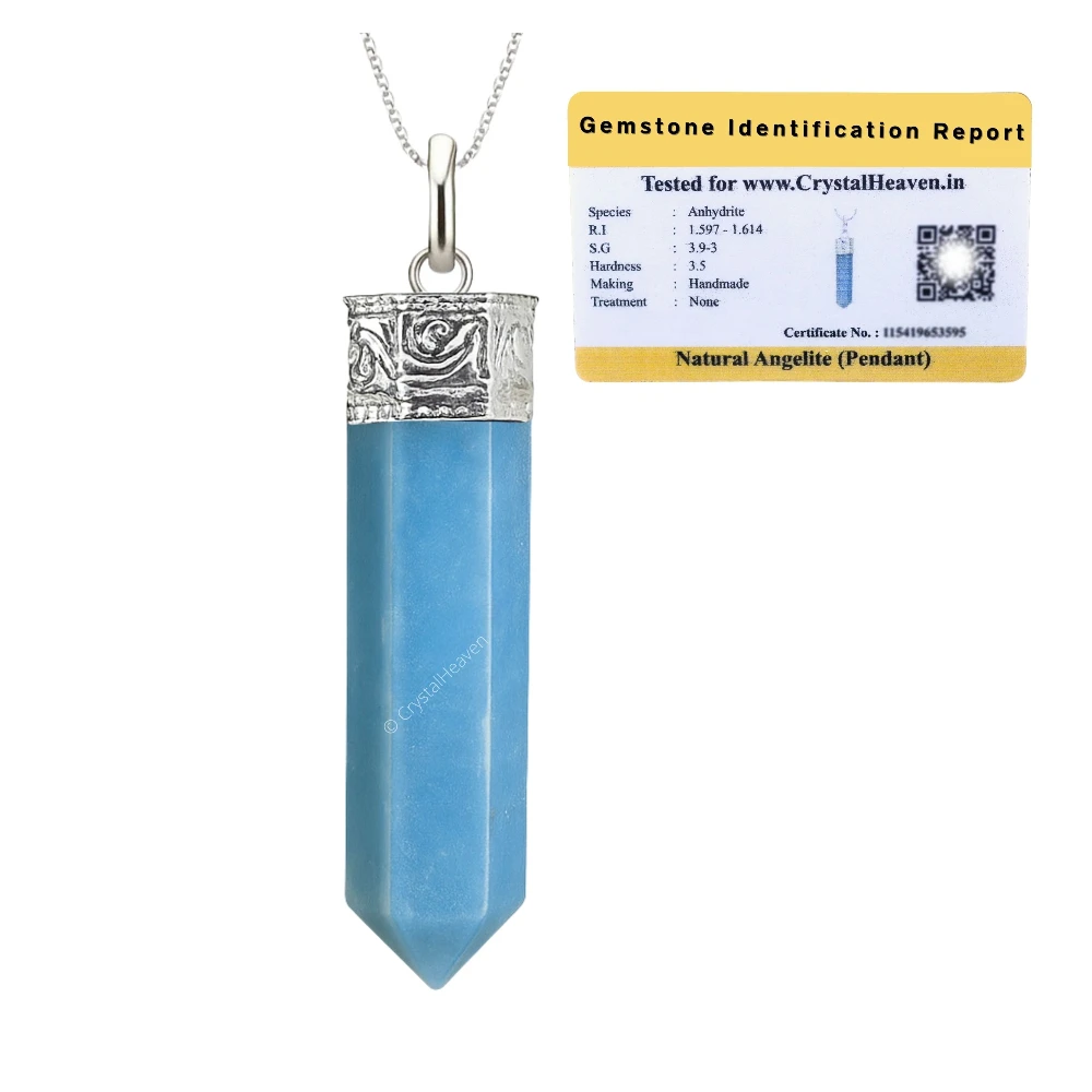Angelite Necklace - Pencil Point (Silver)