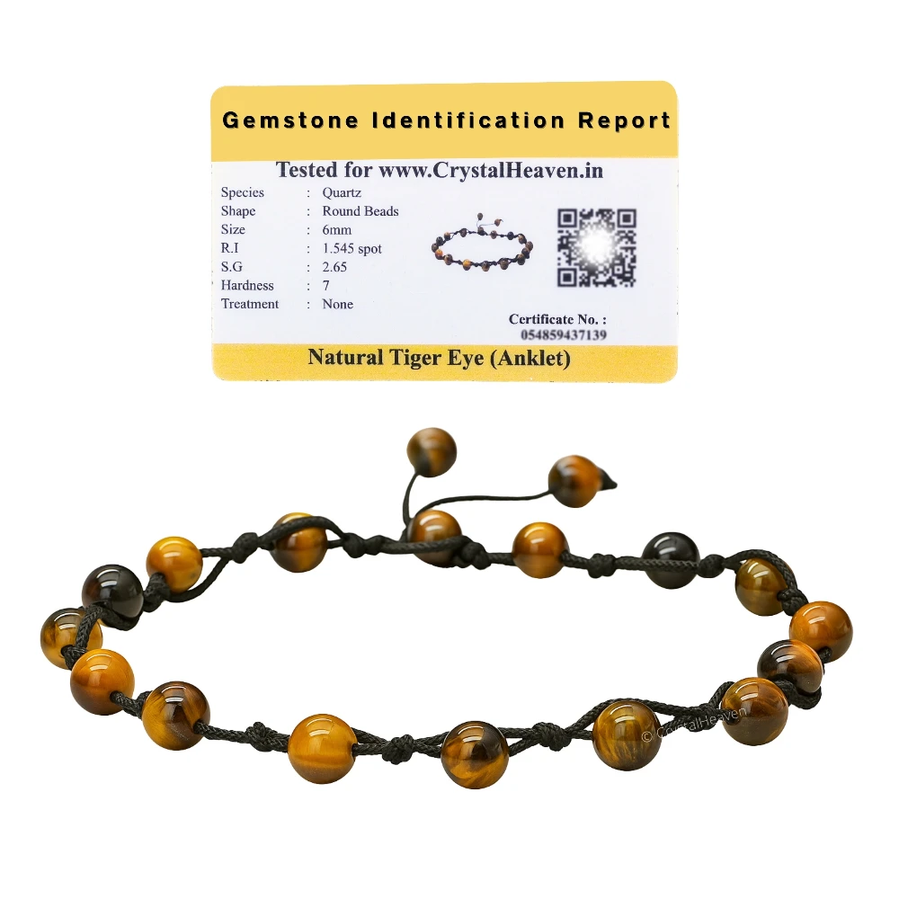 Tiger Eye Anklet (Hand Knotted)