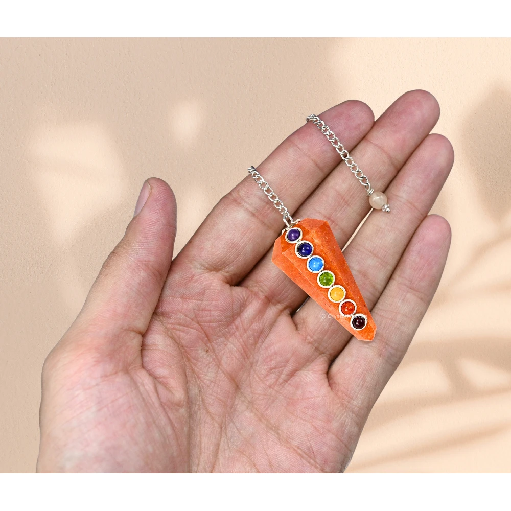 Red Aventurine Pendulum with Chakra Beads