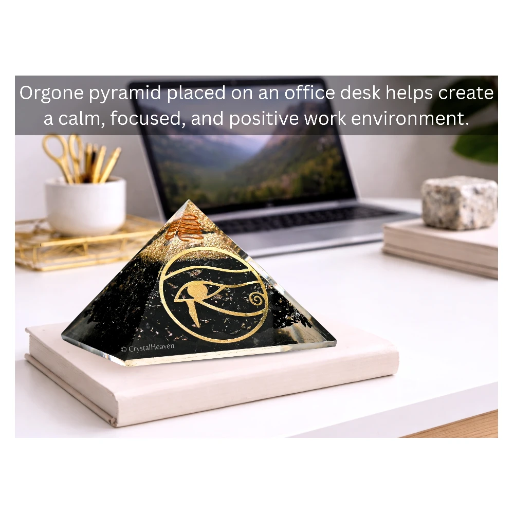 Shungite Orgone Pyramid (Horus Eye)