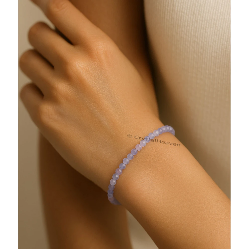 Morgonite Bracelets - 2mm Faceted Beads (Silver)