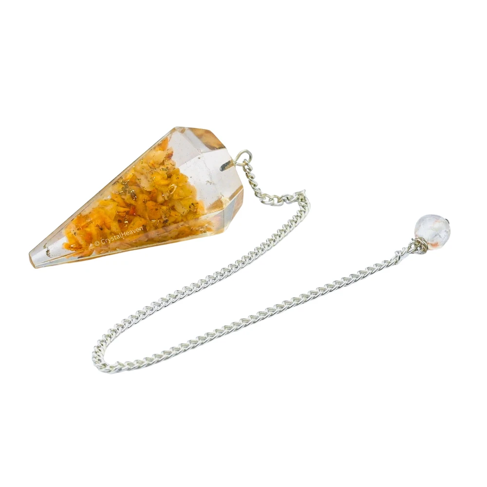Yellow Jasper Crystal Orgone Pendulum
