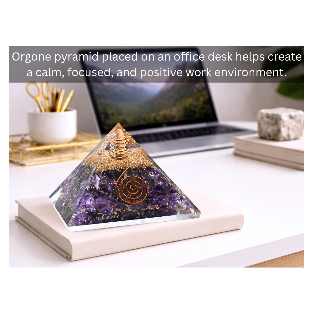 Amethyst Orgone Pyramid (Copper Coil)