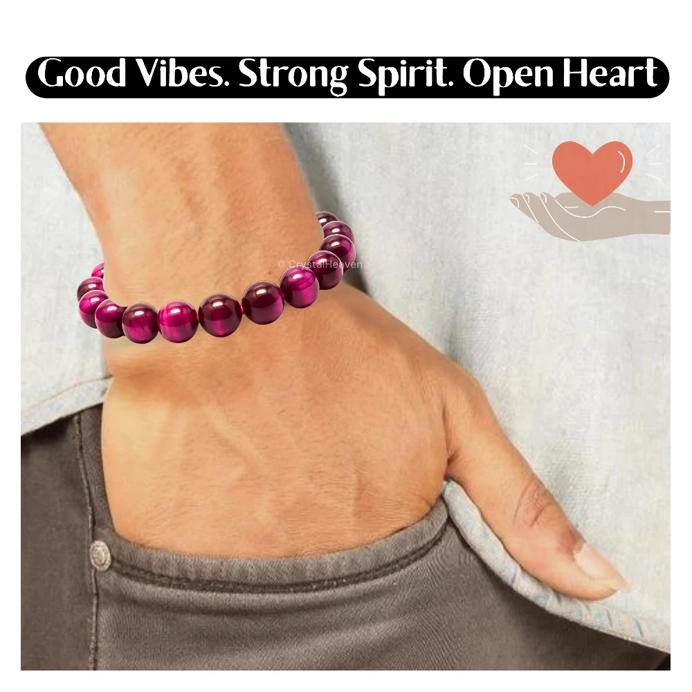 Pink Tiger Eye Bracelet (Adjustable)