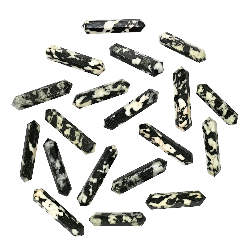 Black and White Tourmaline Pencil Points (Double Terminated) (Set of 10)