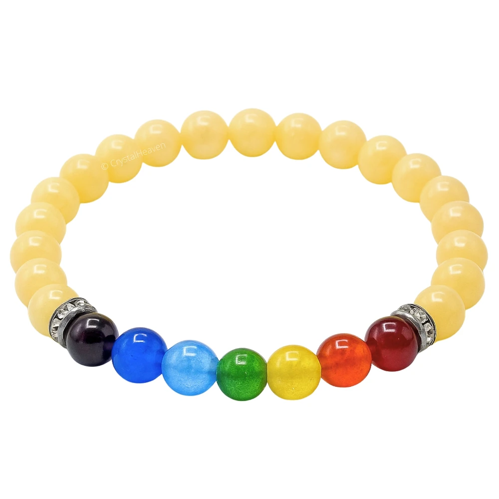 Yellow Calcite with Chakra Bracelet (Elastic)
