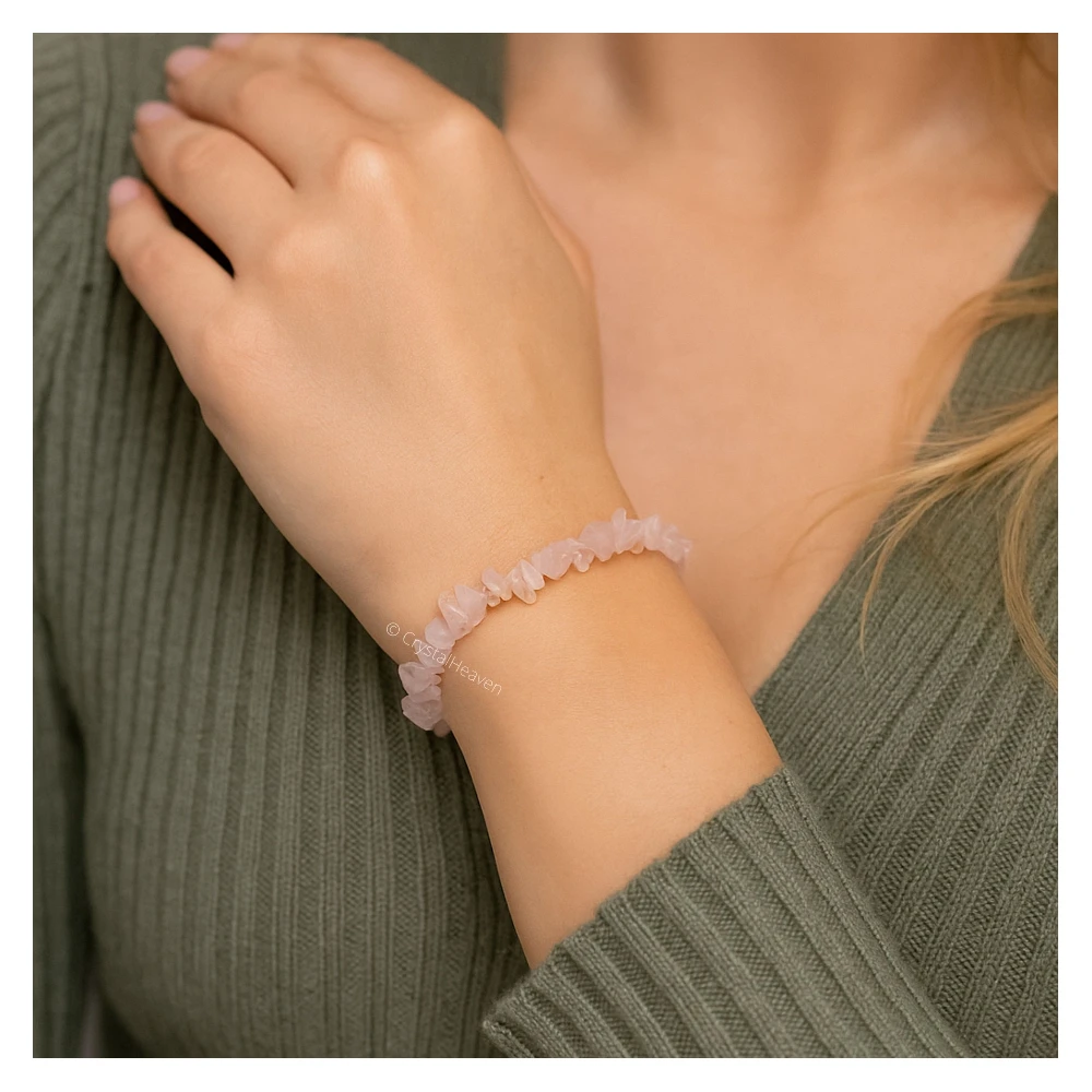 Rose Quartz Chips Bracelet
