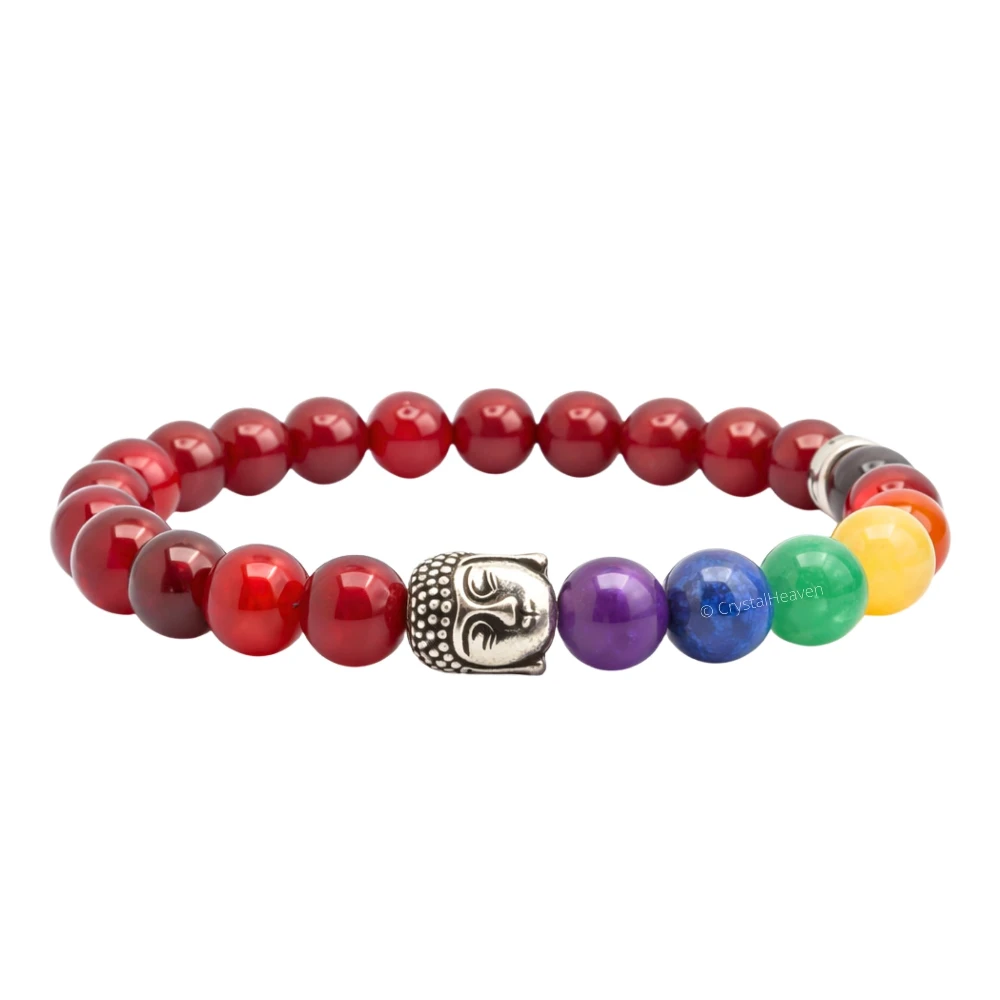 Red Onyx Chakra with Buddha Bracelet (Elastic)