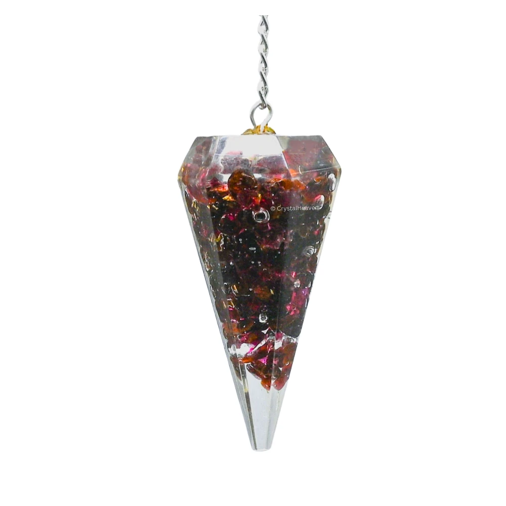 Garnet Crystal Orgone Pendulum