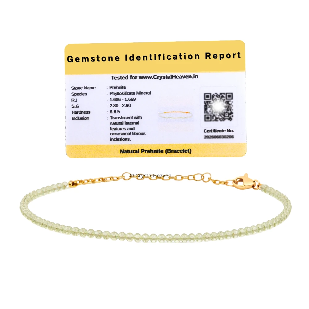 Prehnite Bracelets - 2mm Faceted Beads (Gold)