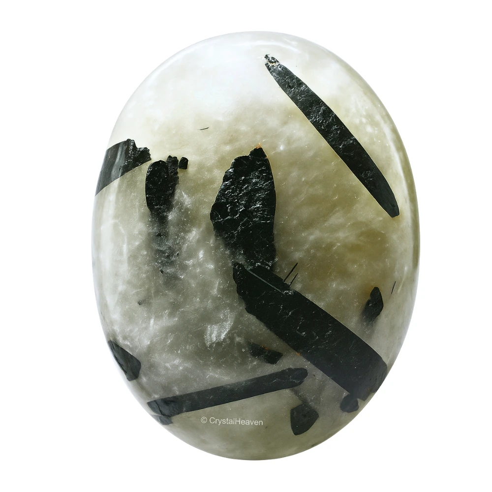 Green Tourmaline In Quartz Palm Stone