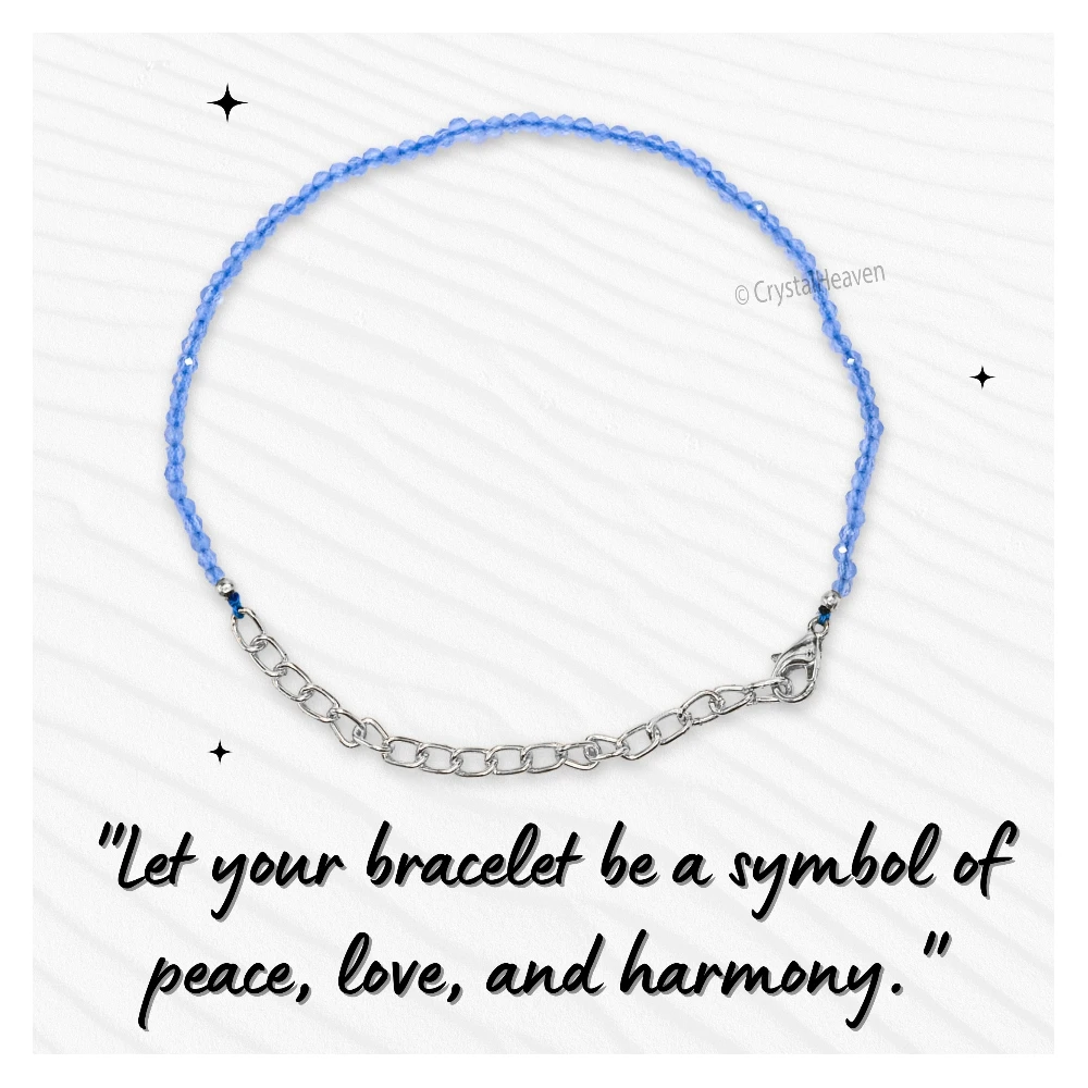 Blue Chalcedony Bracelets - 2mm Faceted Beads (Silver)